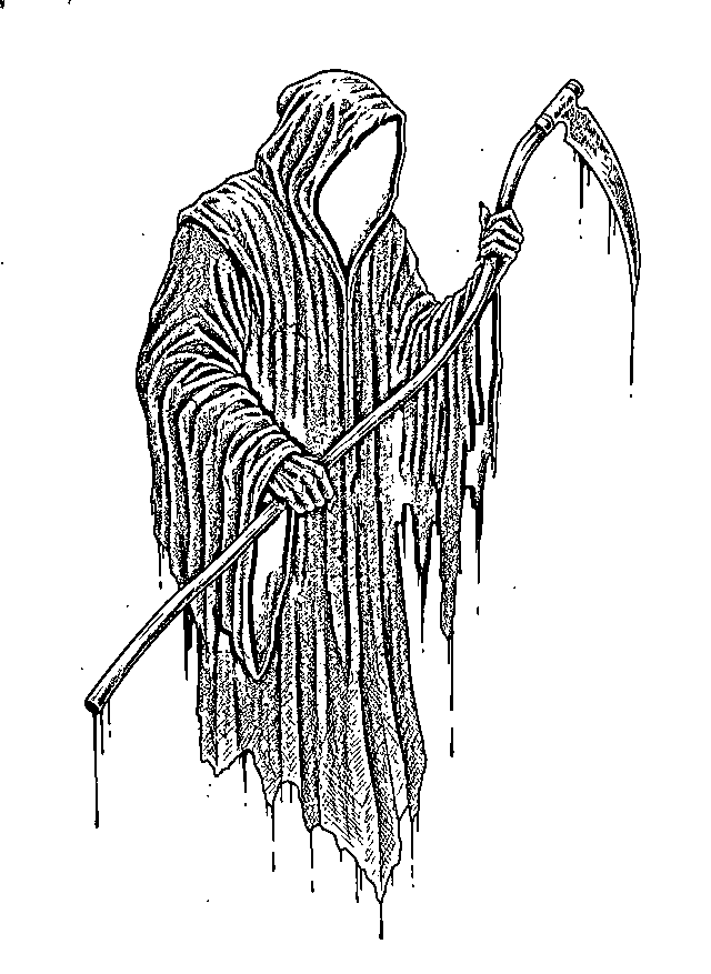 Grim reaper tattoo stencil