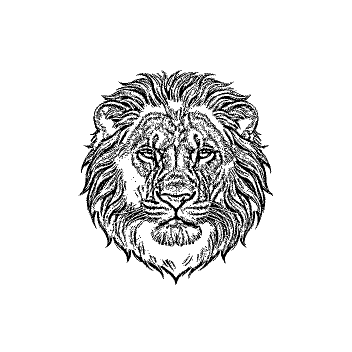 Lion head tattoo stencil